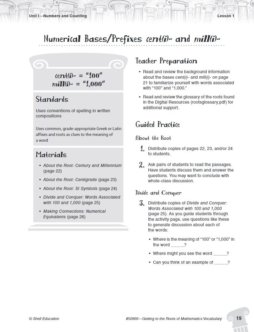 Getting to the Roots of Mathematics Vocabulary Levels 68 (Getting to the Roots of ContentArea Vocabulary),Used