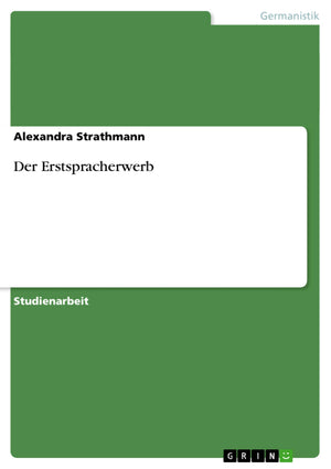 Der Erstspracherwerb (German Edition),Used
