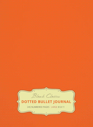 Large 8.5 x 11 Dotted Bullet Journal (Orange #19) Hardcover  245 Numbered Pages,Used