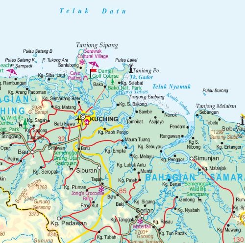 Borneo 1:1,130,000 Travel Map (Indonesia) (International Travel Maps),Used