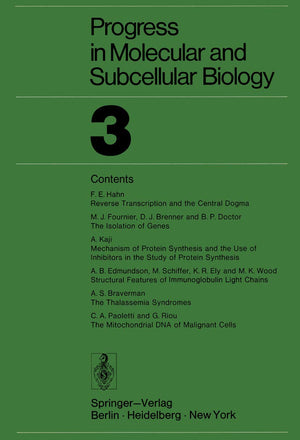 Progress in Molecular and Subcellular Biology 3,Used