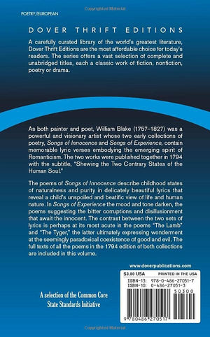 Songs Of Innocence And Songs Of Experience (Dover Thrift Editions: Poetry),New