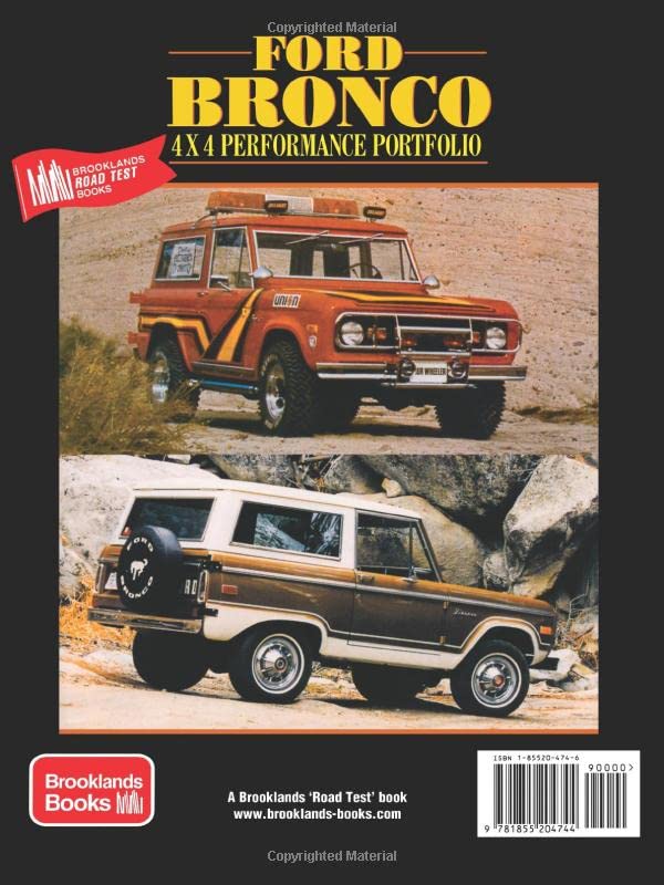 Ford Bronco 4X4 19661977 Performance Portfolio: Road Test Portfolio,Used