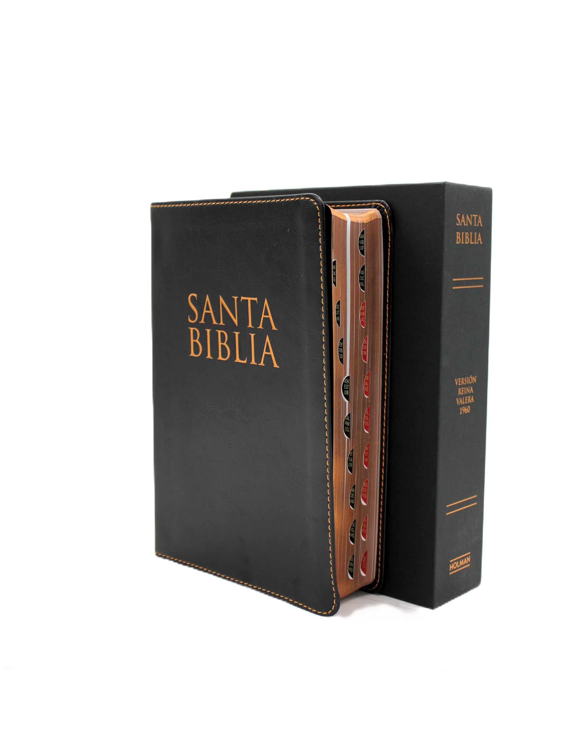 Santa Biblia Reina Valera 1960, Edicion de Lujo, Letra Grande 12 puntos, tamano manual, con fotos, ilustraciones, Semil piel col