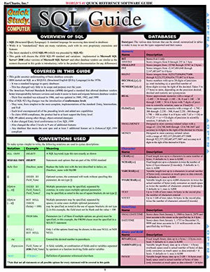 SQL Guide Laminated Reference Guide (QuickStudy SQL),Used