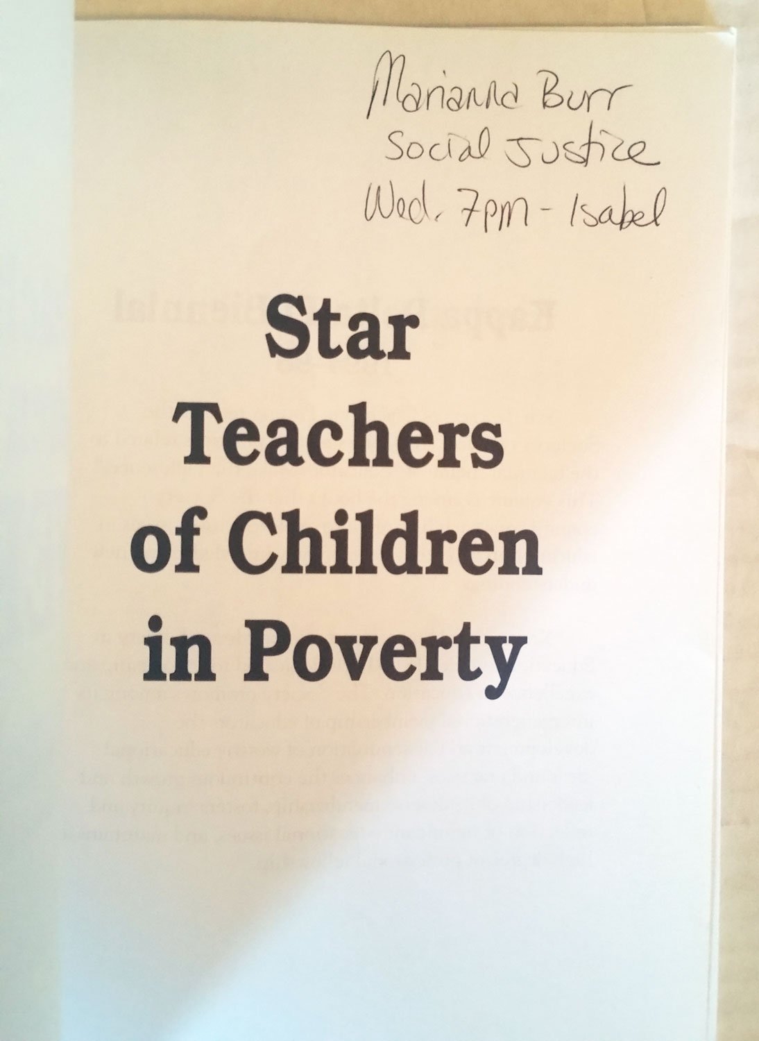 Star Teachers of Children in Poverty,New