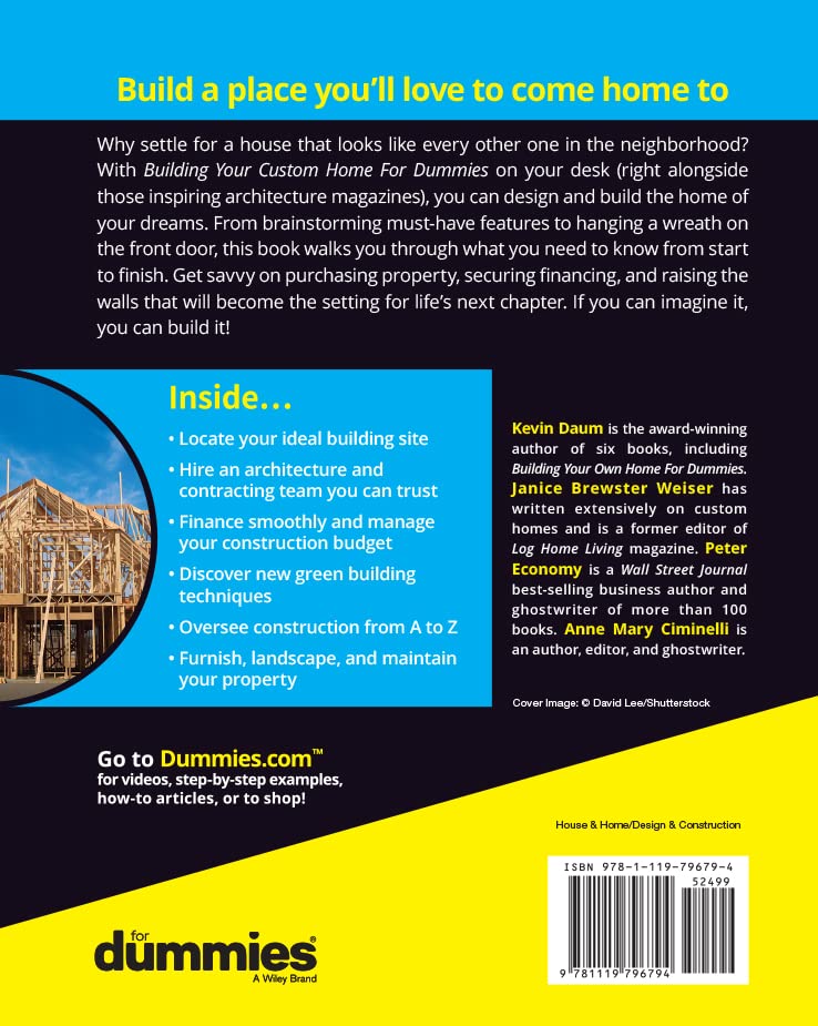 Building Your Custom Home For Dummies,Used