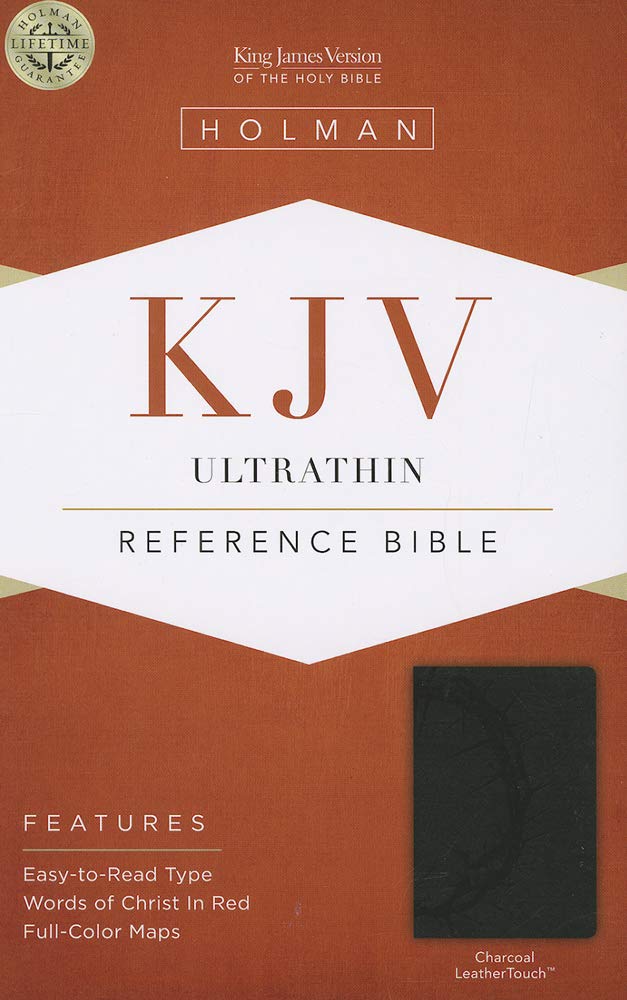Kjv Ultrathin Reference Bible, Charcoal Leathertouch,Used