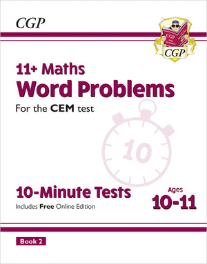 New 11+ CEM 10Minute Tests: Maths Word Problems  Ages 1011 Book 2 (with Online Edition) (CGP 11+ CEM),Used
