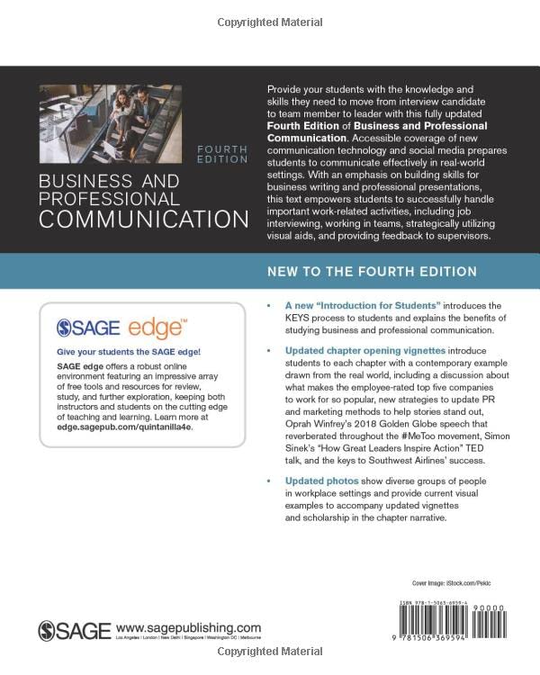 Business And Professional Communication: Keys For Workplace Excellence