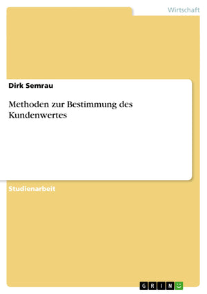 Methoden zur Bestimmung des Kundenwertes (German Edition),Used