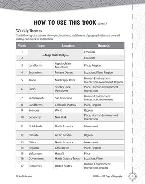 180 Days?: Social Studies, Geography for 3rd Grade Practice Workbook for Classroom and Home, Cool and Fun Practice Created by Te,Used