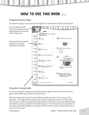 180 Days?: Mathematics for 6th Grade Practice Workbook for Classroom and Home, Cool and Fun Practice Created by Teachers (180 Da,Used