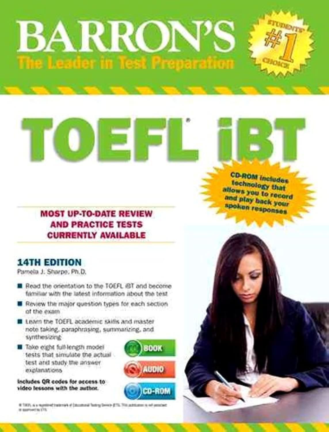Barron's TOEFL iBT with Audio CDs and CDROM,Used