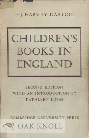 Children's Books in England: Five Centuries of Social Life,Used