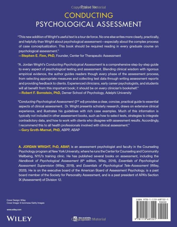 Conducting Psychological Assessment: A Guide for Practitioners,Used