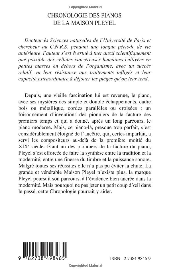 CHRONOLOGIE DES PIANOS DE LA MAISON PLEYEL: VERSION AUGMENTEE  2006 (French Edition),Used