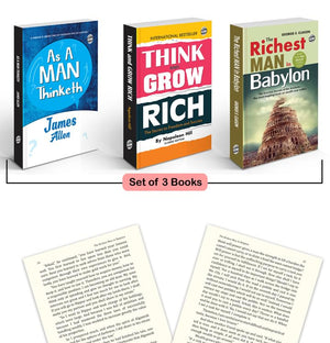 Think & Grow Rich, The Richest Man In Babylon And As A Man Thinketh : Classic English Novels, Confidence Building Book, Educational Book For Kids | Pack Of 3 Novels