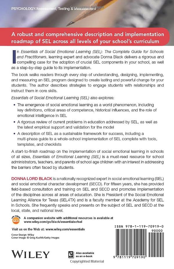 Essentials of Social Emotional Learning (SEL): The Complete Guide for Schools and Practitioners (Essentials of Psychological Ass,Used