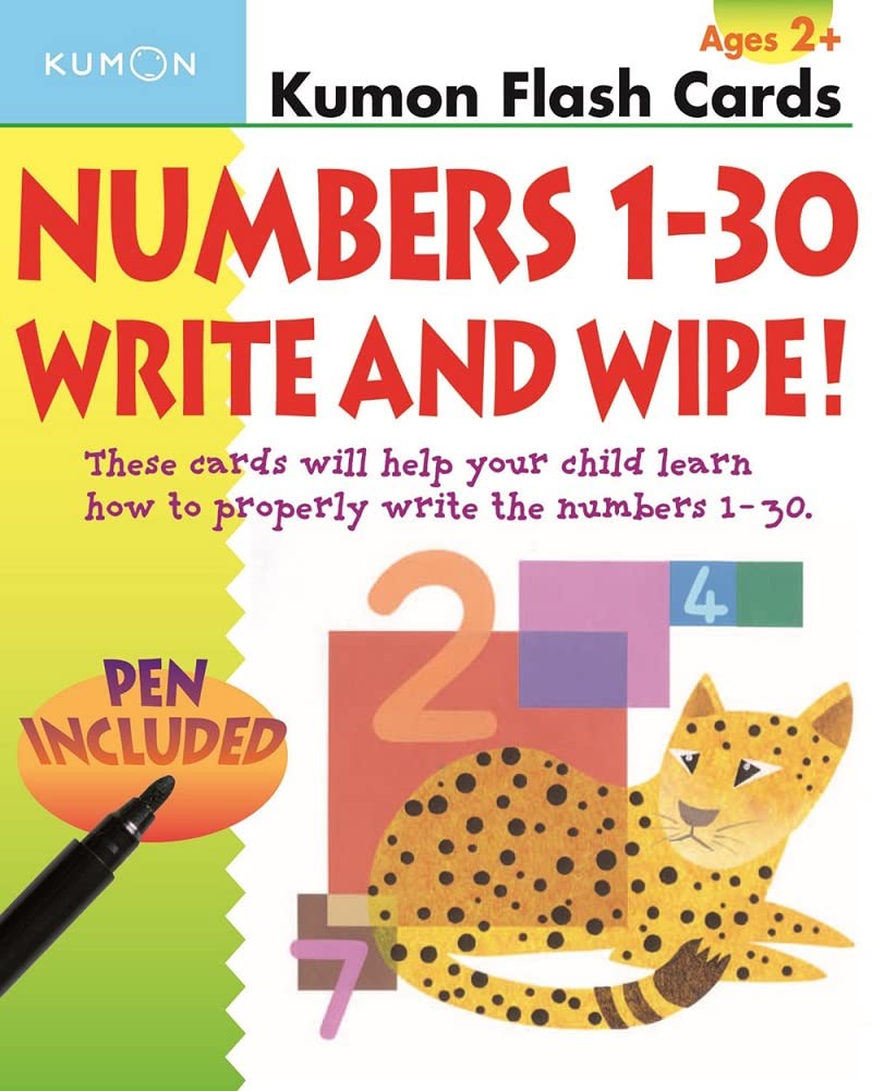 Kumon Numbers 130 Write & Wipe (Kumon Flash Cards),Used