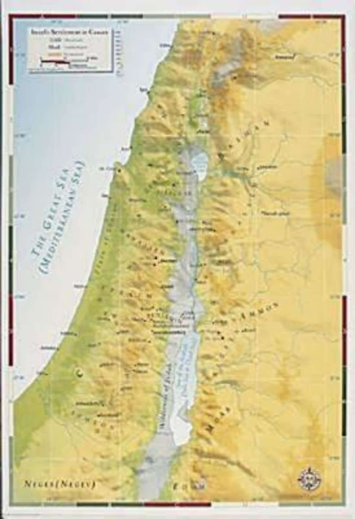Israels Settlement In Canaan Map,New