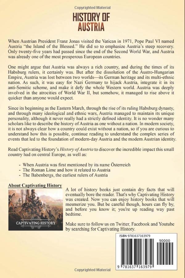 History of Austria: A Captivating Guide to Austrian History (European Countries),Used