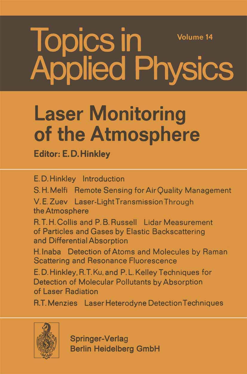 Laser Monitoring of the Atmosphere (Topics in Applied Physics),Used