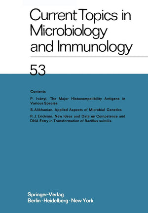 Current Topics in Microbiology and Immunology: Ergebnisse der Mikrobiologie und Immunittsforschungs (Current Topics in Microbiol,Used
