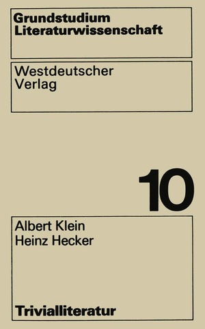 Trivialliteratur (Grundstudium Literaturwissenschaft, 10) (German Edition),Used