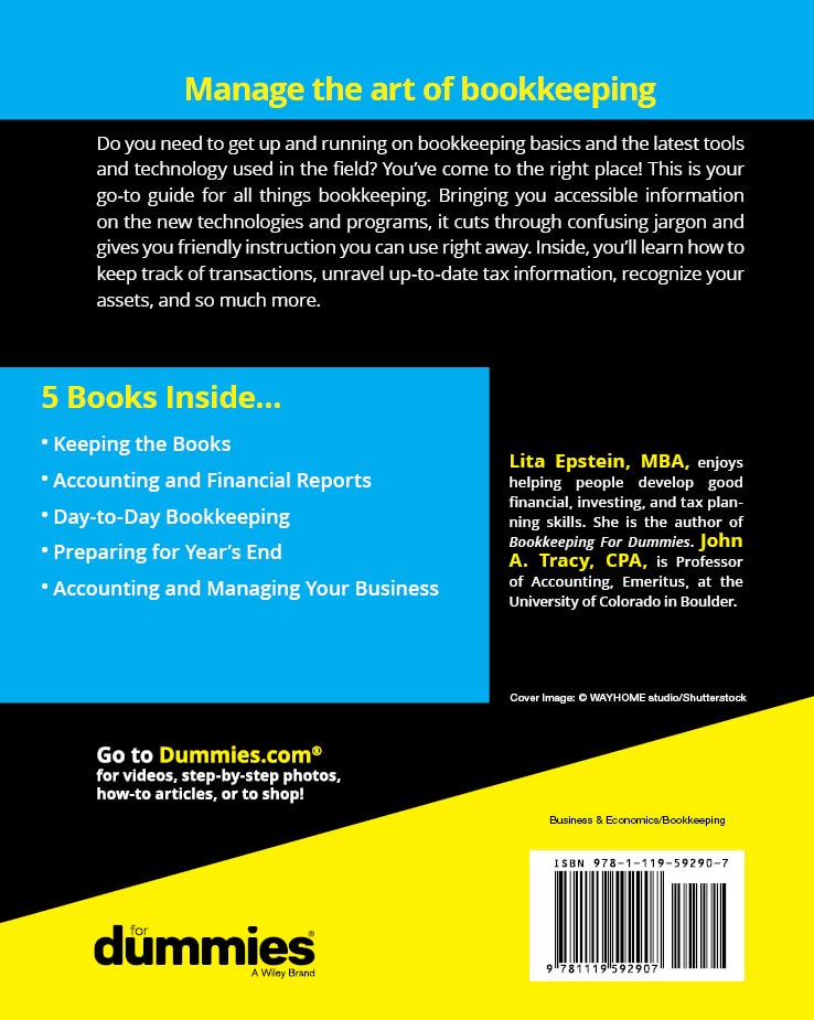 Bookkeeping AllinOne For Dummies (For Dummies (Business & Personal Finance)),Used
