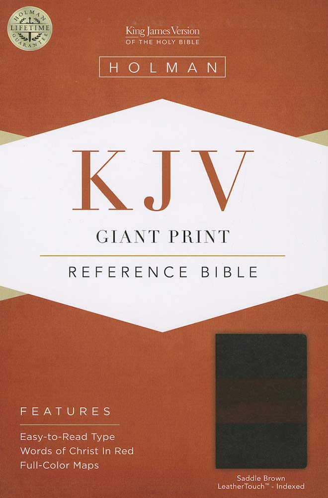 Kjv Giant Print Reference Bible, Saddle Brown Leathertouch Indexed,Used