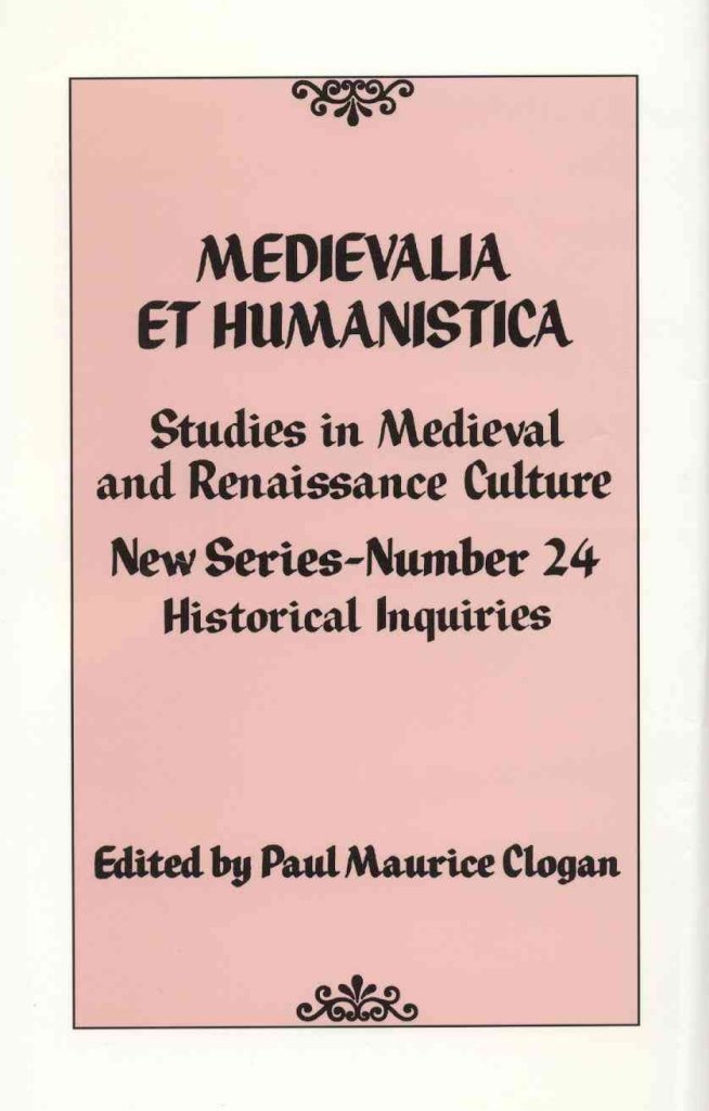 Medievalia Et Humanistica, No. 24,Used