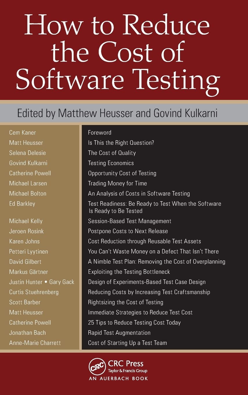 How to Reduce the Cost of Software Testing,Used