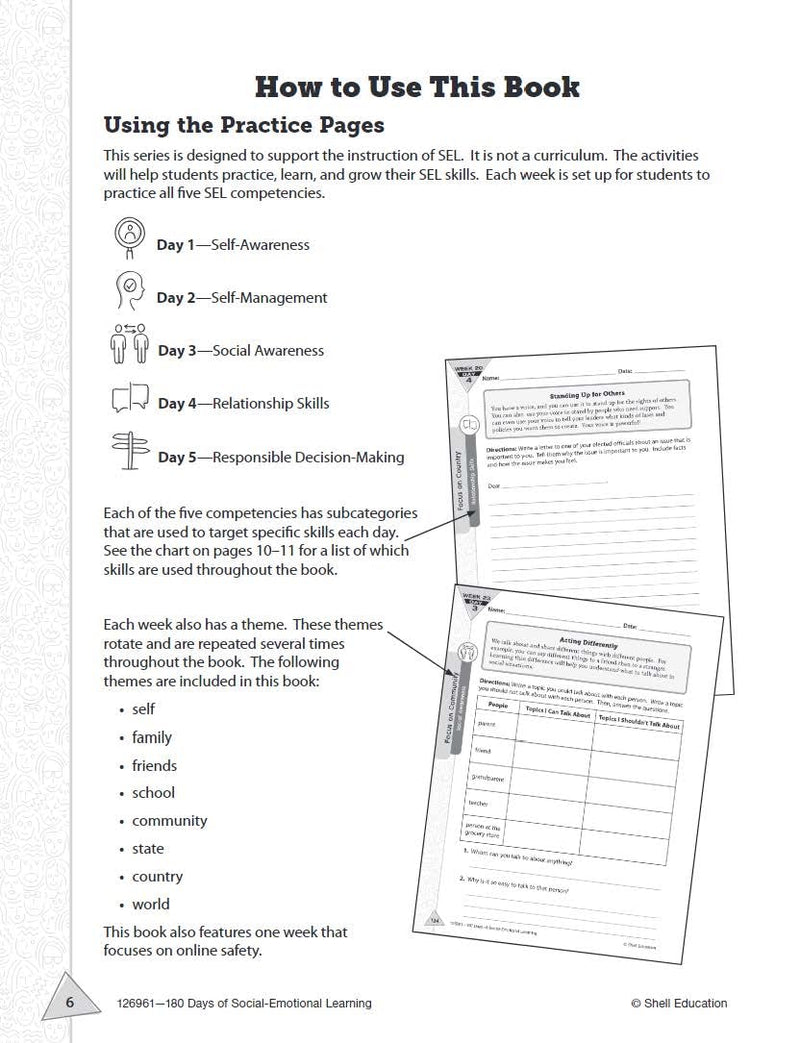 180 Days: SocialEmotional Learning for 5th Grade Practice Workbook for Classroom and Home, Cool and Fun Practice Created by Tea,Used
