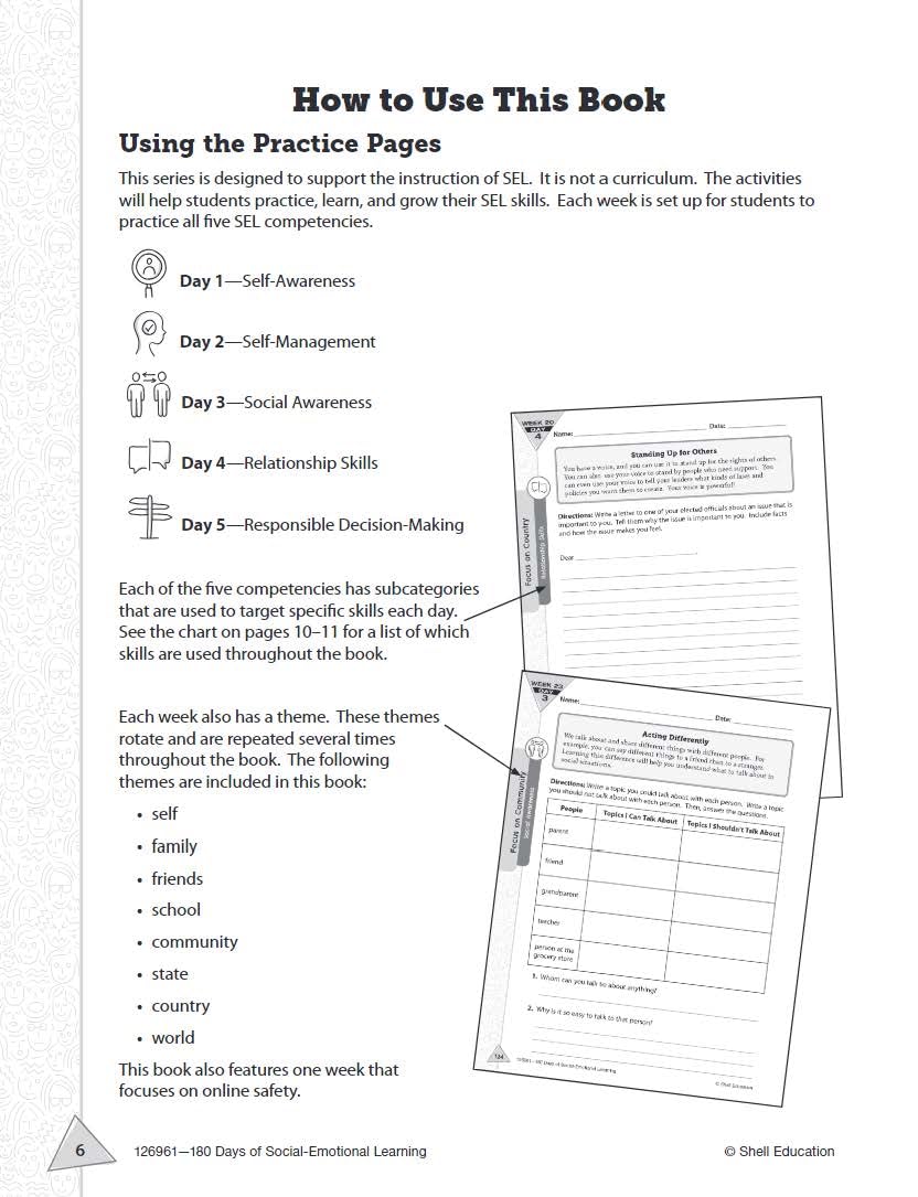 180 Days: SocialEmotional Learning for 5th Grade Practice Workbook for Classroom and Home, Cool and Fun Practice Created by Tea,Used