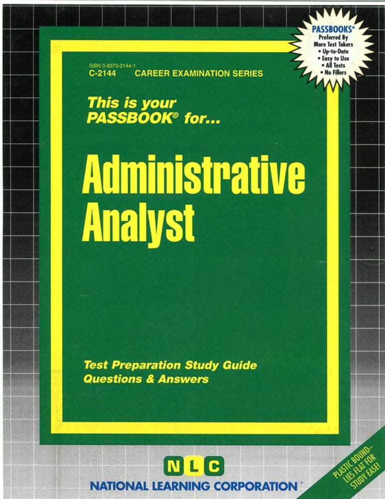 Administrative Analyst(Passbooks) (Career Examination Series),Used