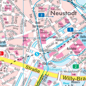 Hamburg, City Pocket map, city map 1:10,000 (English, French, German, Italian and Spanish Edition),Used