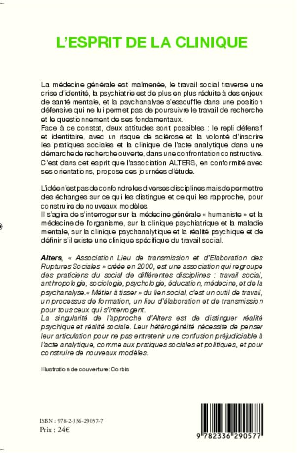 L'esprit de la clinique (French Edition),Used