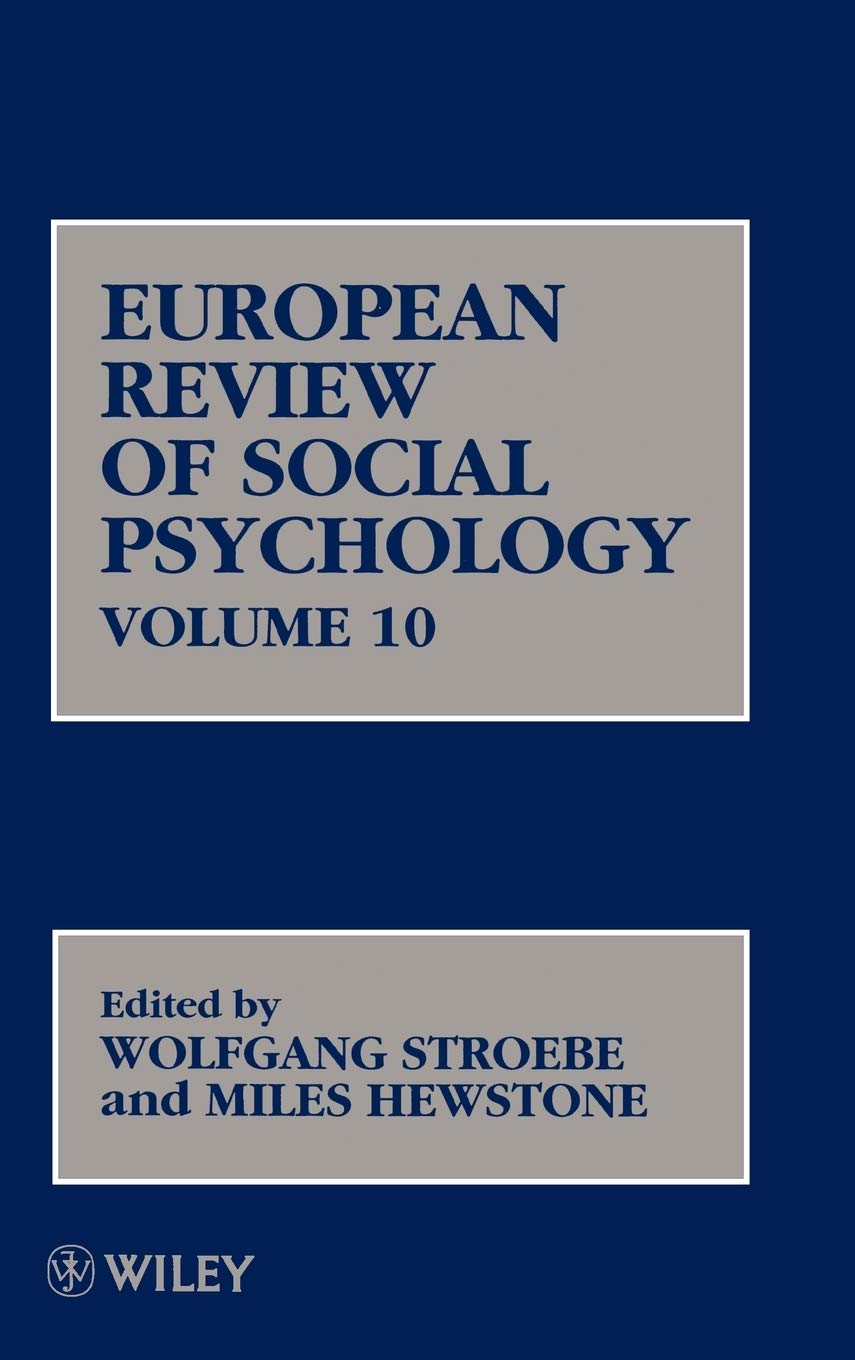 European Review Of Social Psychology, Volume 10,Used