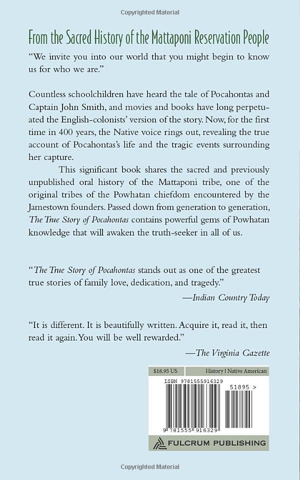 The True Story of Pocahontas: The Other Side of History,Used