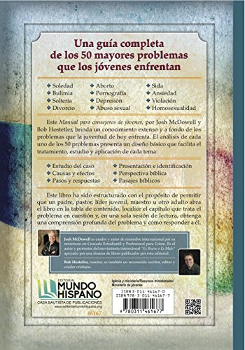 Manual Para Consejeros de Jovenes / Manual for Youth Counselors (Spanish Edition),Used