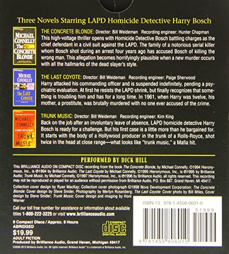 Michael Connelly Cd Collection 2: The Concrete Blonde, The Last Coyote, Trunk Music (Harry Bosch Series)