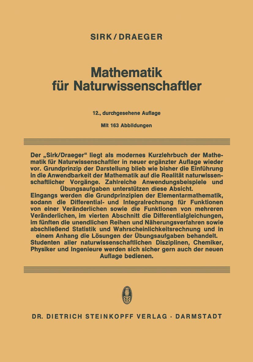 Mathematik fr Naturwissenschaftler (German Edition),Used