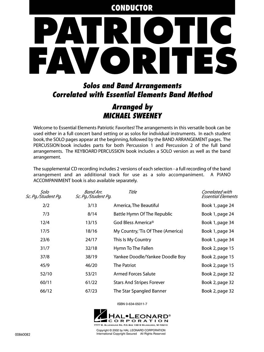 Patriotic Favorites: Conductor (includes Accompaniment CD),Used