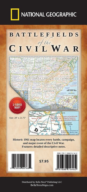 Battlefields of the Civil War Map,New