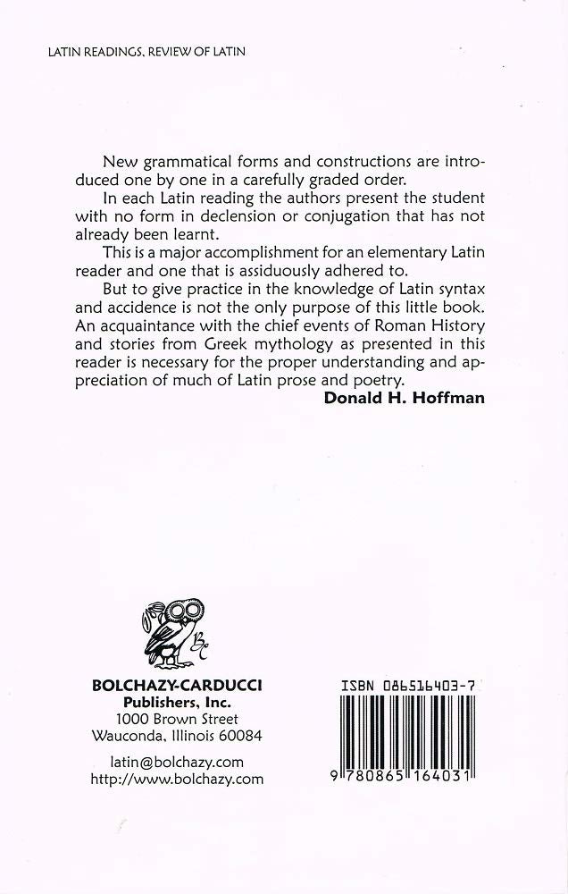 Latin Readings for Review: Elementary Latin Translation Book,Used