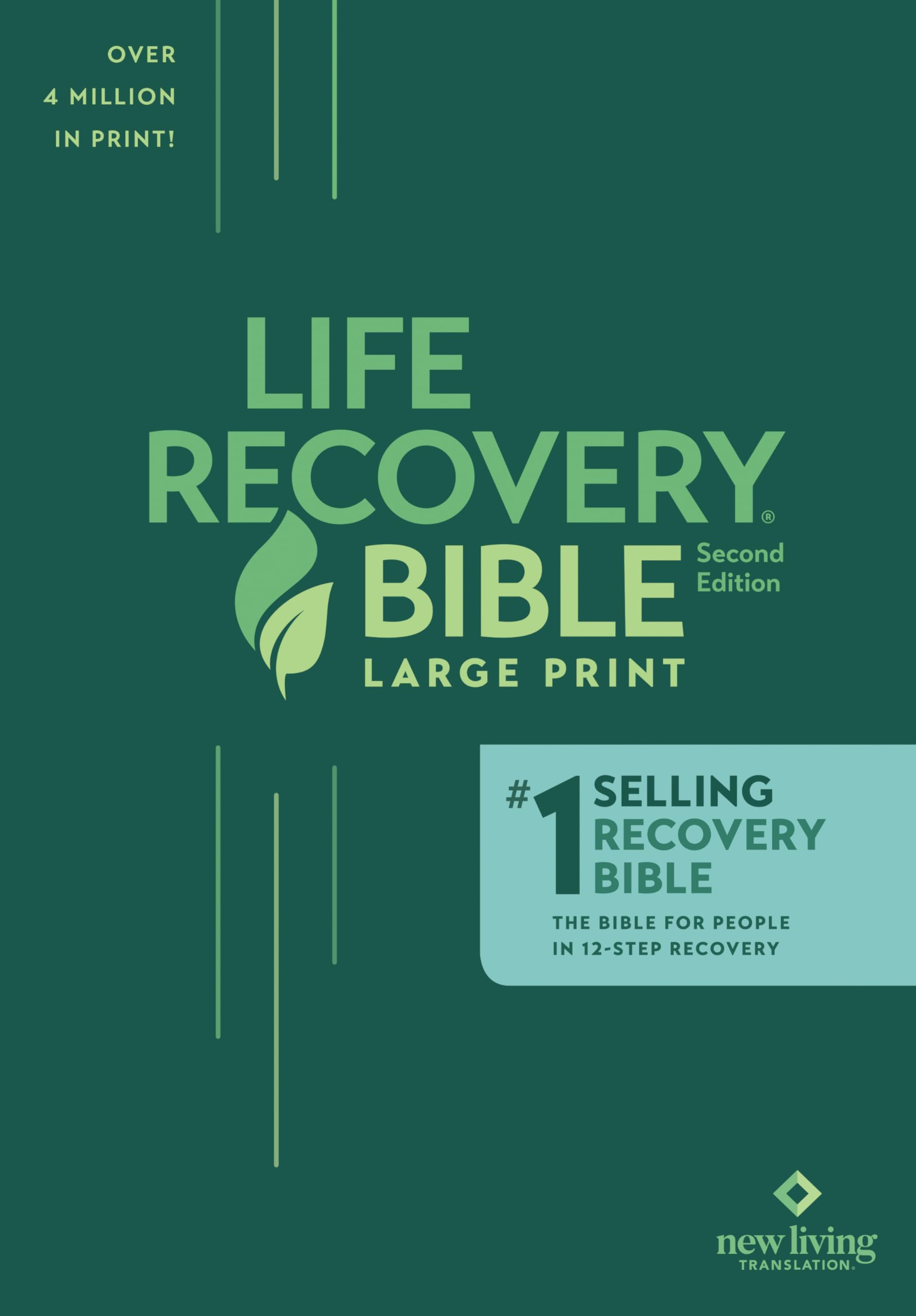 Tyndale NLT Life Recovery Bible (Large Print, Softcover) 2nd Edition  Addiction Bible Tied to 12 Steps of Recovery for Help wit