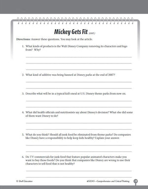 Comprehension and Critical Thinking Grade 3 (Comprehension & Critical Thinking),Used