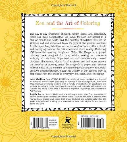 Color Me Happy: 100 Coloring Templates That Will Make You Smile (Volume 2) (A Zen Coloring Book, 2),New