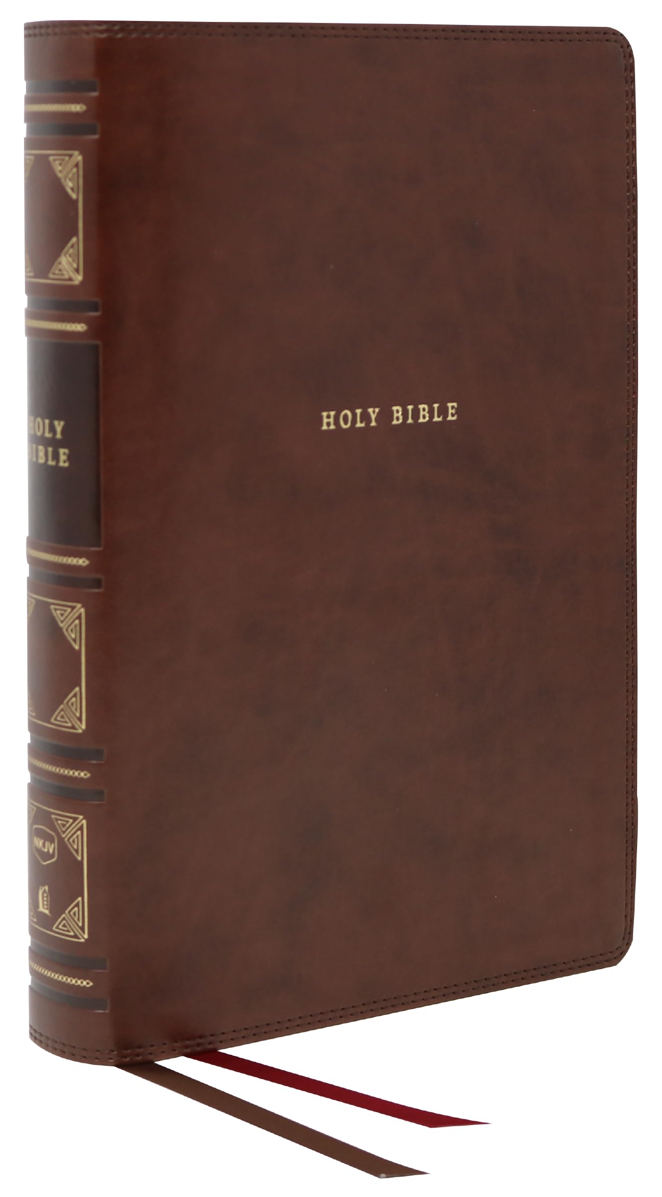 NKJV, Reference Bible, Classic VersebyVerse, CenterColumn, Leathersoft, Brown, Red Letter, Comfort Print: Holy Bible, New Kin,Used